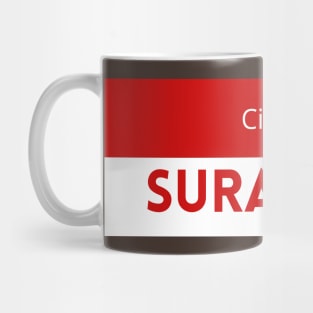 City of Surabaya in Indonesia Flag Colors Mug